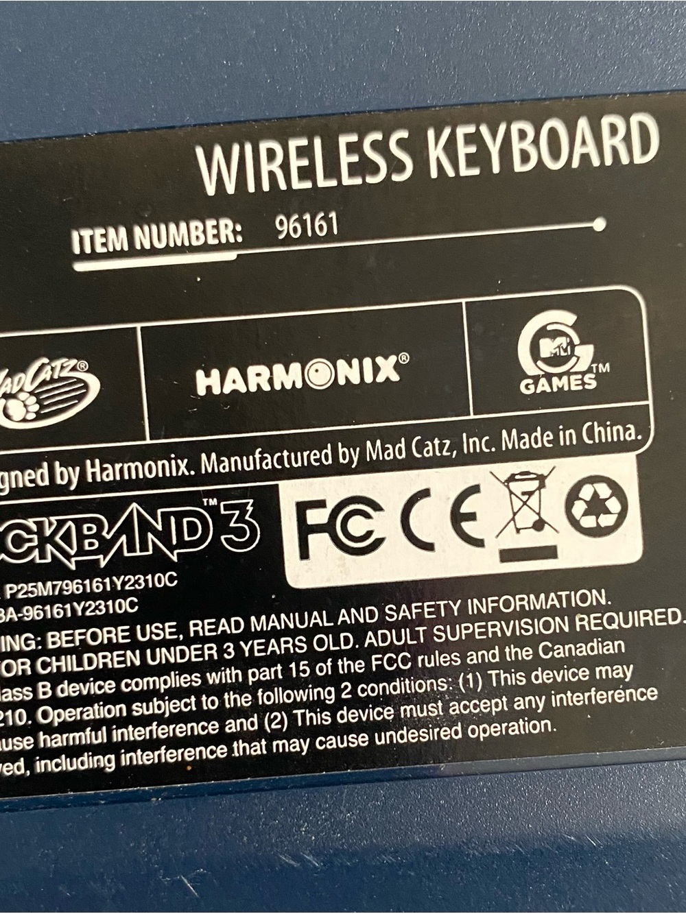 Rock Band 3 Wireless Pro Keyboard Keytar – Mad Catz – Tested & Working